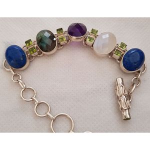 Fine <b>Charm</b> Multi-Colour Sterling <b>Silver</b> 26g <b>Bracelet</b> - Product Image 3