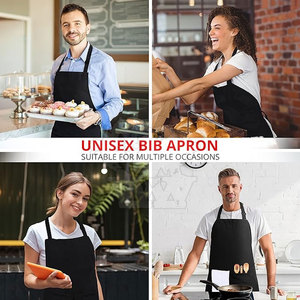 Black Adjustable Canvas Bib <b>Apron</b> 2 Pockets Waterproof Resistant Snap Closure Short Sleeve Cooking <b>Kitchen</b> <b>Aprons</b> for Women Men - Product Image 4