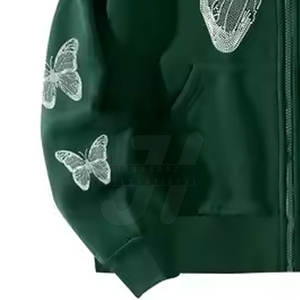 เสื้อมีฮู้ดแฟชั่นฮิปฮอปผู้ชายประดับพลอยเทียมแนวสตรีทเสื้อมีฮู้ดแบบมีซิปรูด - Product Image 5