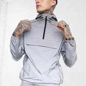 Chaqueta Cortavientos Anorak Personalizada al por Mayor, 100% Nailon, Impermeable, Lisa, Cortavientos, para Hombre, 2023 - Product Image 3