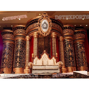 Configuración de escenario de boda indo-canadiense Configuración de escenario Grande para bodas canadienses Fabricante de escenarios de boda india - Product Image 1