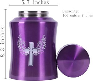 Urnes de l'arbre de vie pour cendres humaines-Urnes de crémation pour adultes pour l'enterrement funéraire ou la maison- (160 pouces cubes violet (colibri)) - Product Image 2