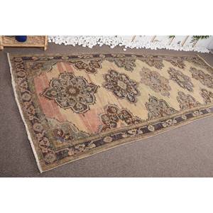 Alfombra turca Vintage de área grande, diseño de retazos marrón Beige tradicional, Material de lana, forma rectangular de látex para habitación de adolescentes - Product Image 3