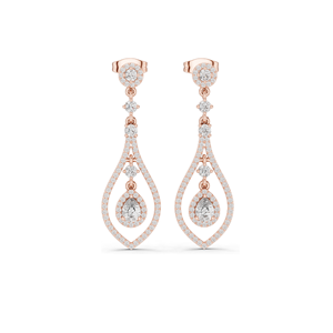 ต่างหูเพชรแล็บ 1.296 กะรัต สำหรับผู้หญิง ความใส VVS-VS EF  ทอง 18KT, 14KT, 10KT และเงิน 925  ทองชมพู, ทองเหลือง, ทองขาว - Product Image 2