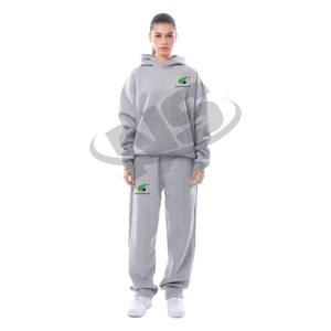 Conjunto Deportivo para Mujer, Color Sólido, Sudadera con Capucha de Contraste, Talla Grande, Secado Rápido, Logotipo Personalizado, Estilo Casual - Product Image 1
