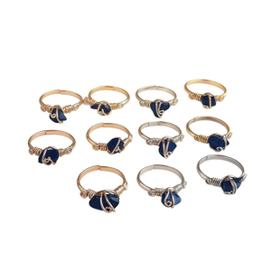 Bohemian Style Gold Plated Brass Gemstone <b>Rings</b> Jewelry - Product Image 2