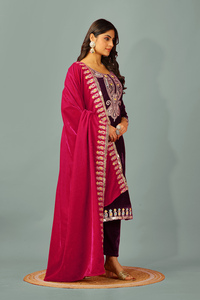 ชุด kurta วิสคอสแบบวินเทจสำหรับงานปาร์ตี้ชุดอินเดียและปากีสถาน - Product Image 3