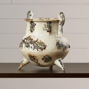 แจกันดอกไม้โลหะสไตล์วินเทจพร้อมที่จับสำหรับตกแต่งบ้านสไตล์กระถางต้นไม้ที่มีเสน่ห์และการจัดเรียงที่สวยงาม - Product Image 2