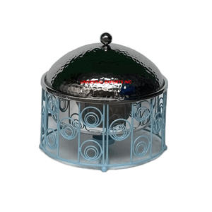 Calentador de comida de metal de forma redonda Cazuela de diseñador hecha a mano de buena calidad Calentador de comida de metal nuevo de lujo más vendido - Product Image 1