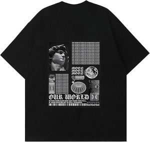 Nouveaux t-shirts oversize en coton tricoté personnalisés à la mode pour l'été, t-shirts graphiques personnalisés en coton tricoté 220 g/m² pour hommes - Product Image 1