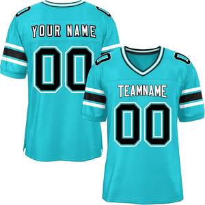 Sublimación Impreso Camisetas de fútbol americano Ropa deportiva OEM Secado rápido Transpirable Malla de poliéster Manga Rayas Logo Números - Product Image 5