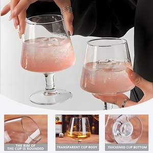 Verres à vin gobelet vintage soufflés à la main de 15,2 oz avec pied court pour le vin pour la bière - Product Image 3