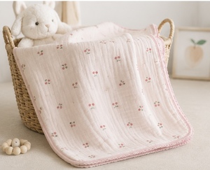 Wholesale Baby Muslin Gauze <b>Blanket</b> 100% Cotton Soft Breathable Lightweight Printed Infant Swaddle <b>Wrap</b> Turkish Textile Denizli - Product Image 1