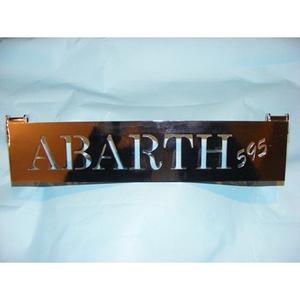 Plaque décorative Alzacofano Motore ABARTH 595 en chrome avec inscription pour FIAT 500 D F L R - Product Image 1