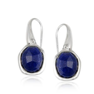 Pendientes de piedras preciosas de lapislázuli de Plata de Ley 925 nuevos al por mayor, joyería de moda colgante para bodas y fiestas - Product Image 1