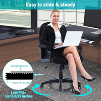 Tapis de chaise en PVC personnalisé pour bureau commercial, tapis de chaise de bureau pour sols moqués