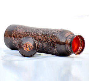 Antique Pure Copper Water <b>Bottle</b> Premium Quality with Glossy Finish for Ayurvedic Health Benefits <b>Sport</b> Style Free Sample Son - Product Image 3