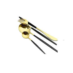 Juego de cubiertos con mango de latón, juego de cubiertos de acero con espejo, metal dorado transparente para restaurantes, juego de cubiertos de boda - Product Image 4