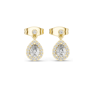0.484 CT Lab <b>Diamond</b> Teardrop <b>Earrings</b> for Women Pear Halo Design VVS-VS EF Clarity 18KT, 14KT, 10KT Gold & 925 Silver - Product Image 1