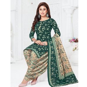 Conjunto de Material de vestido estampado elegante, tela suave estirable sin arrugas, parte superior inferior Dupatta para una fiesta diaria cómoda y festiva - Product Image 5
