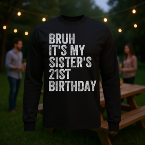 Maglietta a maniche lunghe minimalista con stampa 'Sisters Bond', unisex per adulti, top coordinato per l'amicizia - Product Image 3