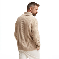 Cardigan en laine et cachemire respirant pour homme, col rond, boutons recouverts, coupe ample, manches longues, haute qualité, personnalisé