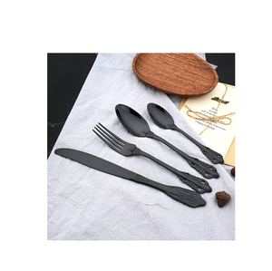 Ensemble de couverts de mariage noir en miroir couleur Portugal plat en acier inoxydable pour les restaurants au meilleur prix - Product Image 5