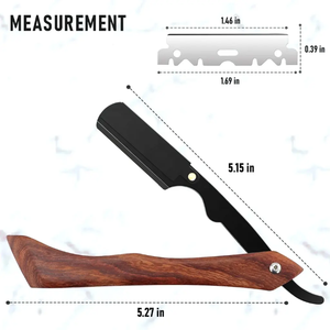 Navajas de Afeitar Profesionales Más Vendidas, de Acero Inoxidable de Alta Calidad, Mango de Madera, Hoja de Doble Filo, Color Personalizado - Product Image 5