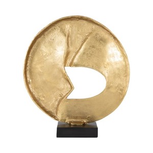 Statuaire en or Figurine abstraite Sculpture Home Decor Accent Piece Art moderne Ornement de table Sculpture polie moderne - Product Image 3