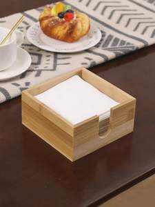 Servilletero cuadrado decorativo de madera para mesa de comedor rústica cocina restaurante granja boda cafetería elegante - Product Image 5
