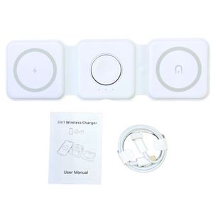 Stazione di ricarica pieghevole magnetica Wireless veloce 3-in-1 per la ricarica portatile Apple Stati - Product Image 3