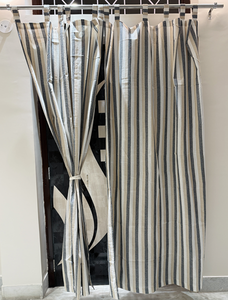 Rideaux en coton faits à la main écologiques - Personnalisables, à œillets tissés, design classique pour hôtel, café et décoration intérieure - Product Image 4