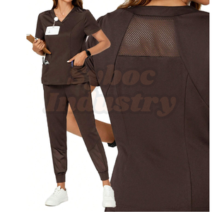 High Quality <b>Hospital</b> <b>Uniform</b> For Women's Breathable Brown Mesh Short Sleeve Scrub <b>Hospital</b> <b>Uniform</b> For Nurse - Product Image 1