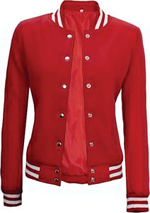 Haute qualité femmes hiver automne culture Letterman Varsity veste manches longues en cuir véritable Bomber manteau Satin tissu coton - Product Image 5