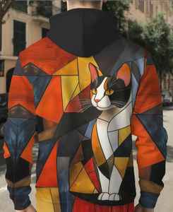 Sweat à capuche premium pour homme, ultra confortable, 100 % coton, brodé, perlé, uni, imprimé numériquement, écologique - Product Image 4