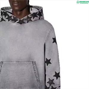 Sweat-shirts à capuche unisexe vintage délavés à l'acide, personnalisables avec logo, en molleton bouclette 100% coton écologique, sans cordon de serrage - Product Image 3