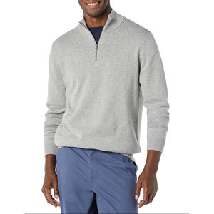 Wholesale Custom Logo Quarter <b>Zipper</b> <b>Sweatshirts</b> Lightweight Cotton Blended Full Sleeves Stand Collar Pullover <b>Sweatshirts</b> - Product Image 6