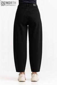 Nouveauté 2025 Jeans en denim pour femmes durables décontractés respirants à séchage rapide avec logo personnalisé à jambe de carotte taille mi-haute - Product Image 4