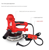 Rectifieuse de mur 180mm Machine portable Mastic Machine à poncer les murs à main sous vide automatique