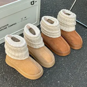 Bottes de neige de luxe pour femme, chaudes, imperméables, antidérapantes, avec doublure en cuir véritable et semelle intérieure en fourrure/EVA, pour l'automne - Product Image 3