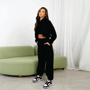 Tissu en nylon extensible de qualité supérieure 85% polyamide 15% élasthanne utilitaire tissé Cargo pantalon noir pantalon cargo pour femme - Product Image 3