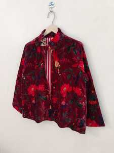 Veste bomber en velours de coton respirant écologique réversible à imprimé jungle classique Art & Craft pour femmes Hiver - Product Image 5