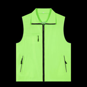 Chaleco de Seguridad Reflectante Fluorescente de Alta Visibilidad, Uniforme de Trabajo de Poliéster, Logotipo Personalizado, Cremallera, Chaleco para Personal de Supermercado - Product Image 3