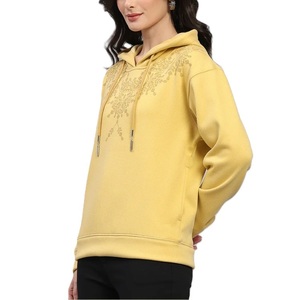 Sweat-shirt à col rond en molleton 100% coton biologique pour femme, taille XXL, hiver, à capuche, avec impression de marque privée, adapté à l'impression - Product Image 4