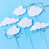 JUXINDA Weiße Mond-, Wolken- und Stern-Kuchendekorationen Geburtstags-Backdekorationen EVA-Schaum-Wolken