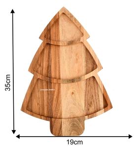 Plateau de service en bois d'acacia en forme d'arbre Plateau en bois fabriqué à la main pour fruits secs, apéritifs et service de fête - Product Image 6