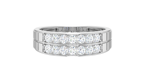 Anillo de Lujo para Mujer en Oro de 14K y Diamantes Naturales con Baño de Rodio, con 14 Piedras de Corte Brillante, Color G |   0.79Ctw Joyería de Uso Diario - Product Image 5