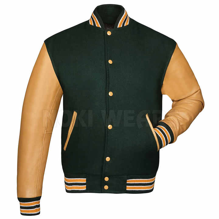 High Quality Low Price Letterman Jacket Unique Design Contrast Color ...