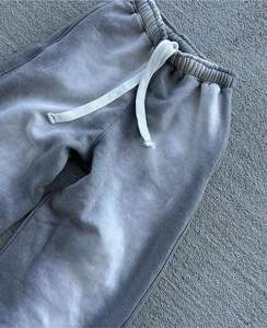 Pantalones de chándal personalizados de alta calidad para hombre 450 Gsm Heavyweight Vintage Stone Acid Wash pantalones de chándal holgados de pierna recta de gran tamaño - Product Image 3