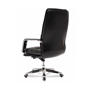 Chaise de bureau de direction moderne à dossier haut en cuir PU, base chromée, accoudoirs fixes pivotants, design ergonomique, style contemporain - Product Image 2